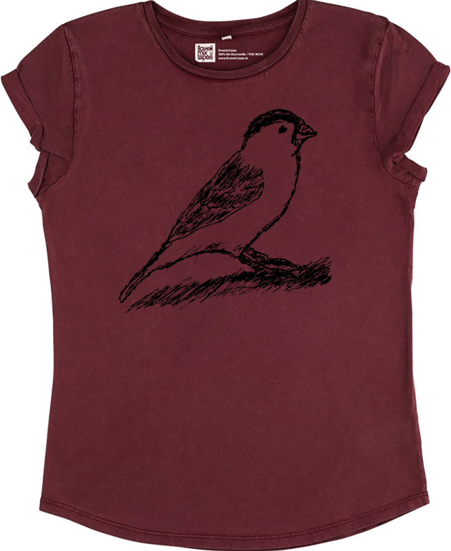 Preview: Damen Bio-T-Shirt „Spatz“ – nachhaltiges Fair-Fashion Shirt aus 100 % Bio-Baumwolle
