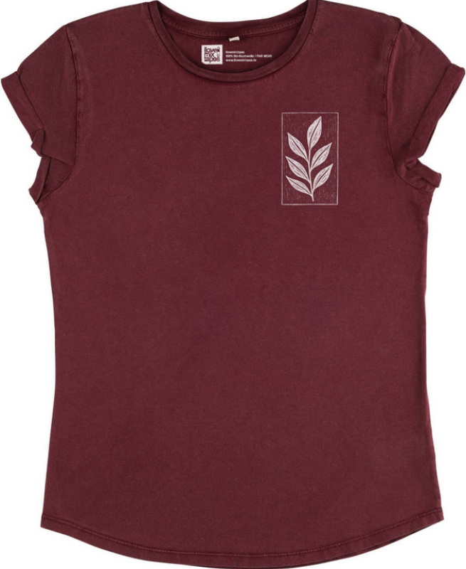 Damen Bio-T-Shirt „Der Zweig“ – nachhaltiges Fair-Fashion Shirt aus 100 % Bio-Baumwolle, handgezeichnetes Naturmotiv