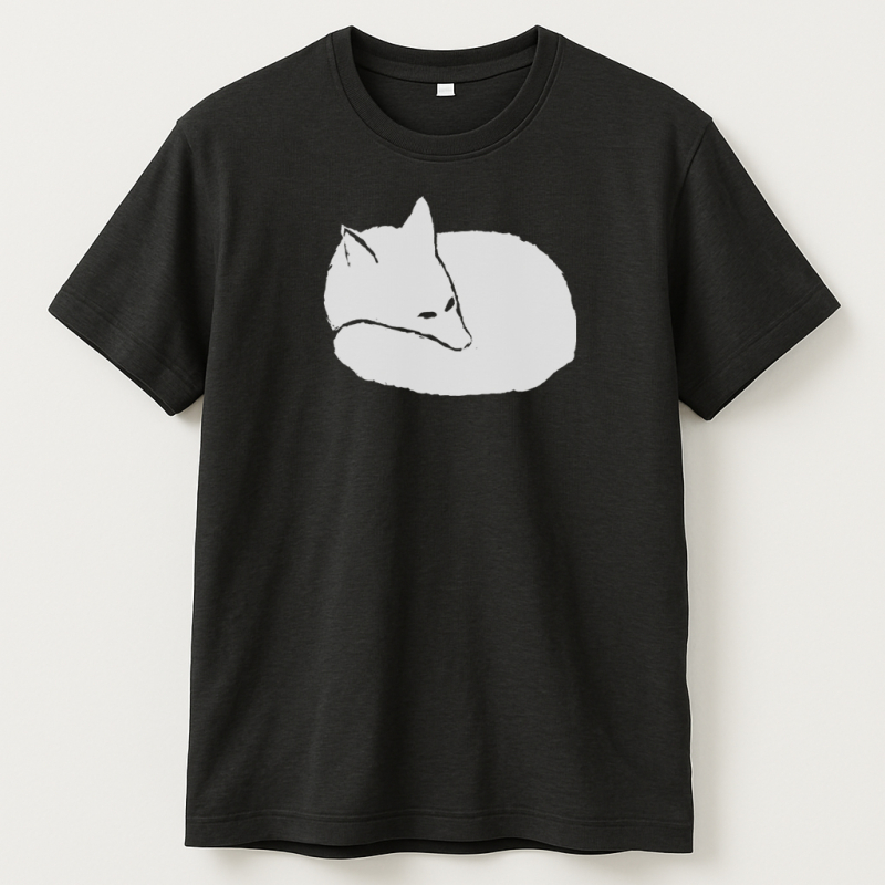 Herren T-Shirt mit Fuchs-Motiv – handbedruckt im Siebdruckverfahren | dark heather grey
