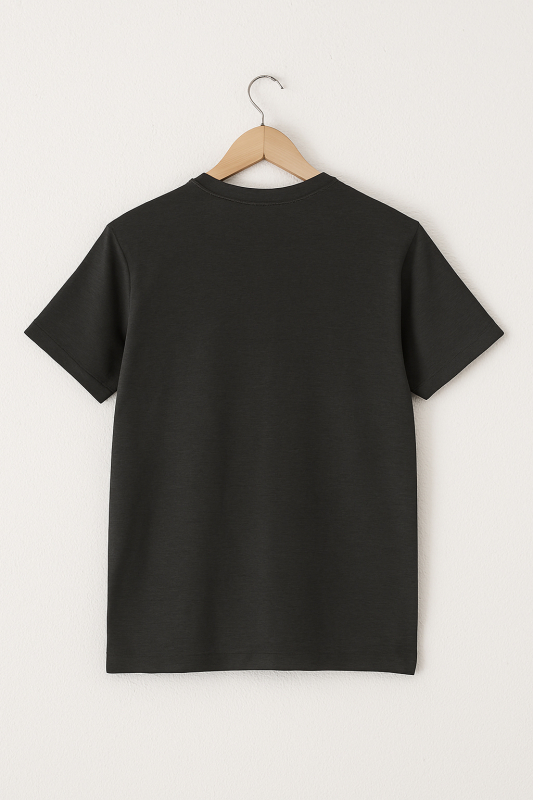 Essential Men T-Shirt mit Striped Fuchs-Illustration – Dark Heather Grey, handbedruckt in Weiß