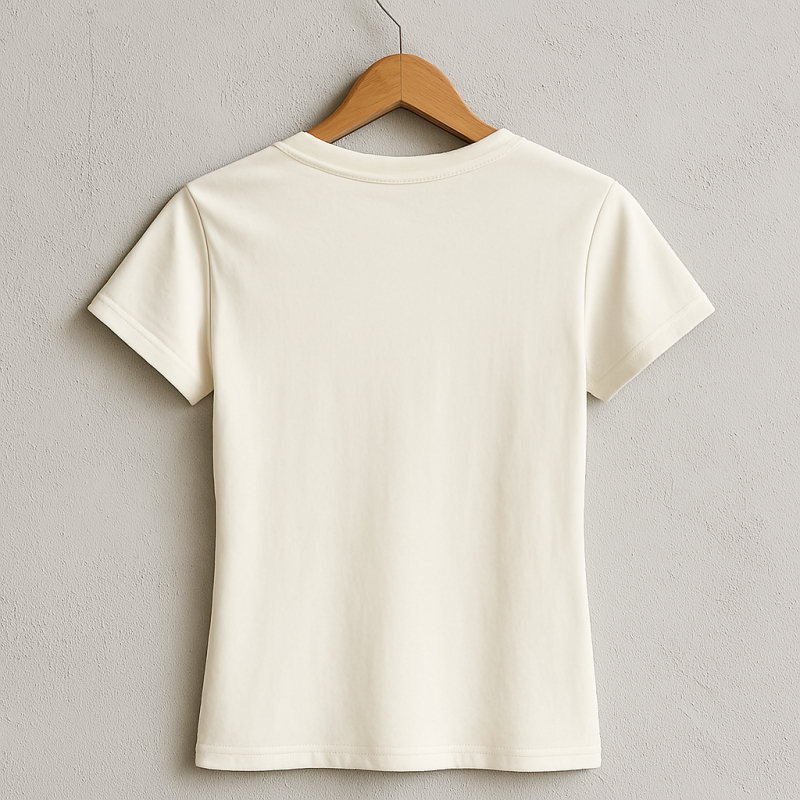 Damen T-Shirt „Fox in a Box“ – handbedruckt im Siebdruckverfahren | natur