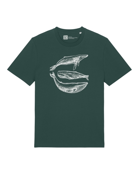 T-Shirt „Three Whales“ – Nachhaltig, maritim & fair produziert - Glazed Green