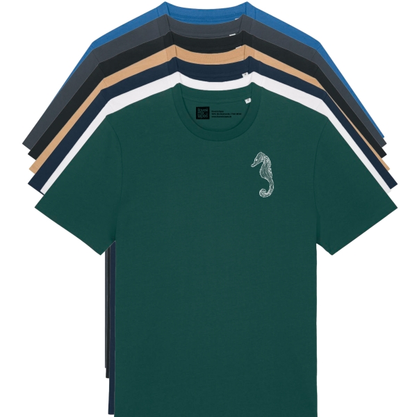 Unisex T-Shirt mit Seepferdchen Brustdruck – nachhaltig & zeitlos