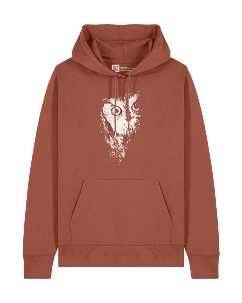 Unisex Hoodie „Eule“ – Heritage Brown, Black, Deep Teal | Bio-Baumwolle, Fair Wear