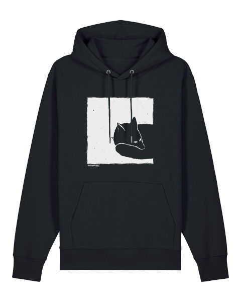 Fox in a Box – Premium Unisex Bio-Hoodie | Black, Glazed Green, India Ink, Heritage Brown