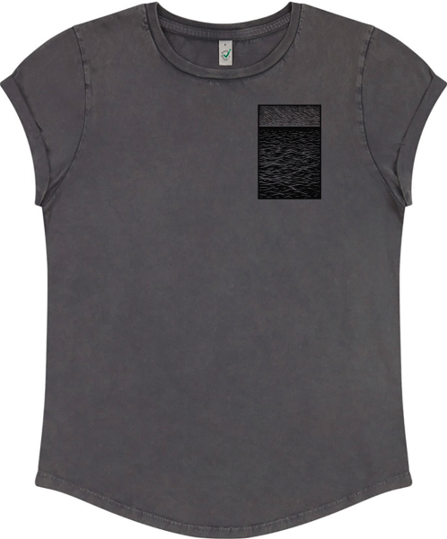 Ocean Lines Damen Bio-T-Shirt – nachhaltiges Fair-Fashion Shirt mit Meeresmotiv aus 100 % Bio-Baumwolle