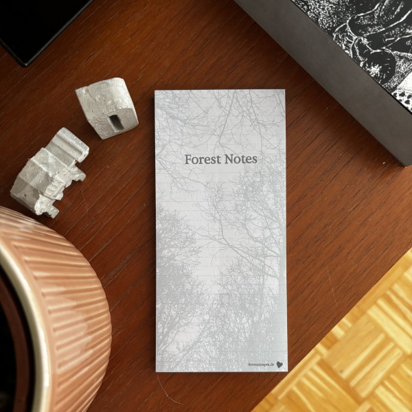 Forest Notes – Magnetischer Notizblock | DIN lang | Liniert | 50 Blatt | Leimbindung | Kühlschrank-Block | Einkaufslisten-Block