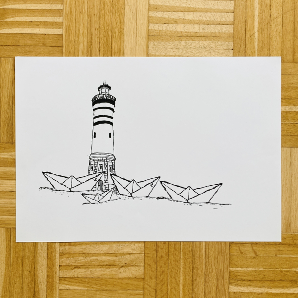 Papierhafen Kunstdruck - 35x50cm Siebdruck