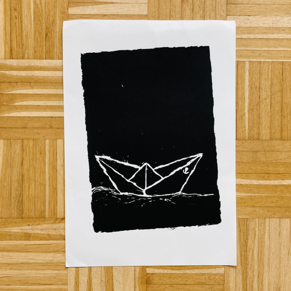 Paperboat 2.0 Kunstdruck - 35x50cm Siebdruck / Bisschen schief.