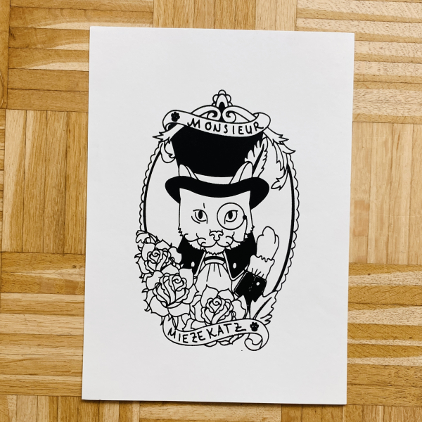 Katze Kunstdruck - A3 Siebdruck