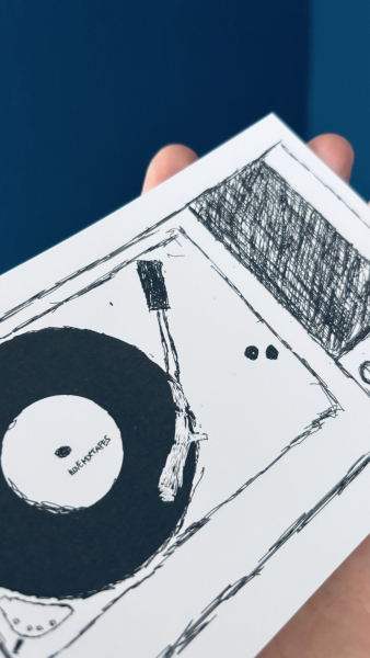 Postkarte „Plattenspieler“ – für Vinyl- und Musikliebhaber