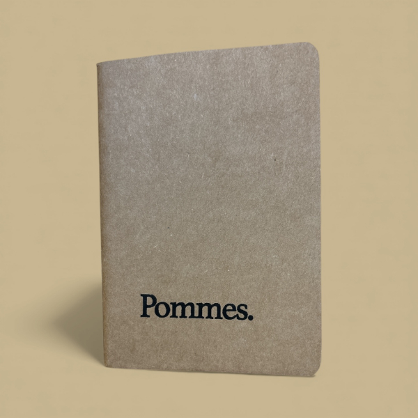 Notizbuch A6 „Pommes.“ | Handbedruckt & Recycelt | Liniert