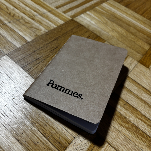 Notizbuch A6 „Pommes.“ | Handbedruckt & Recycelt | Liniert