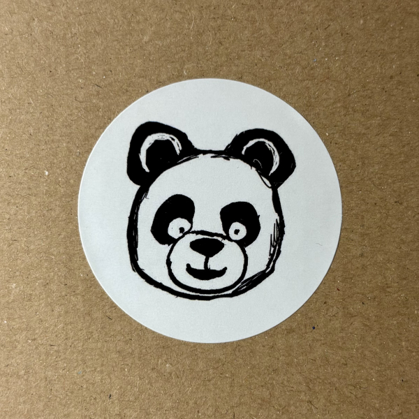 Süße Panda Sticker – vegane runde Aufkleber im 5er Set