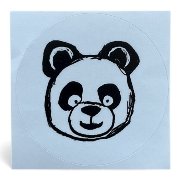 Süße Panda Sticker – vegane runde Aufkleber