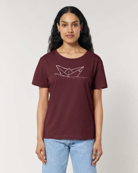 Paperboat Damen T-Shirt aus Biobaumwolle - Burgundy