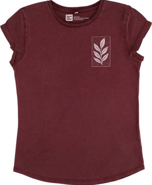Damen Bio-T-Shirt „Der Zweig“ – nachhaltiges Fair-Fashion Shirt aus 100 % Bio-Baumwolle, handgezeichnetes Naturmotiv