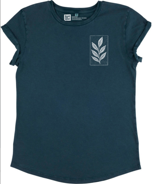 Damen Bio-T-Shirt „Der Zweig“ – nachhaltiges Fair-Fashion Shirt aus 100 % Bio-Baumwolle, handgezeichnetes Naturmotiv