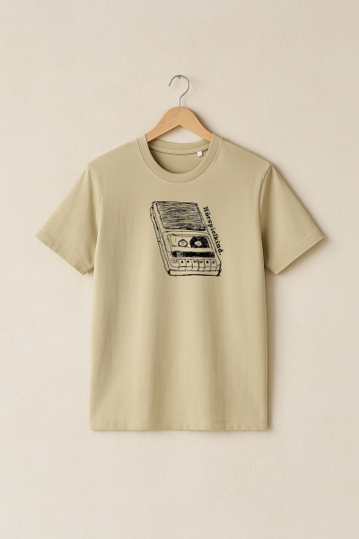 Unisex Bio-T-Shirt mit „Hörspielkind“-Motiv – für Nostalgie-Liebhaber - Desert
