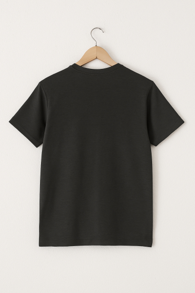 Essential Men T-Shirt mit Striped Fuchs-Illustration – Dark Heather Grey, handbedruckt in Weiß
