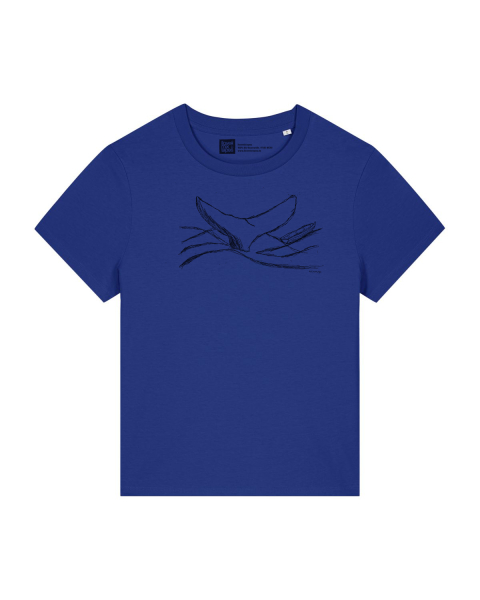 Damen T-Shirt „Walflosse“ – Worker Blue | Bio & Fair