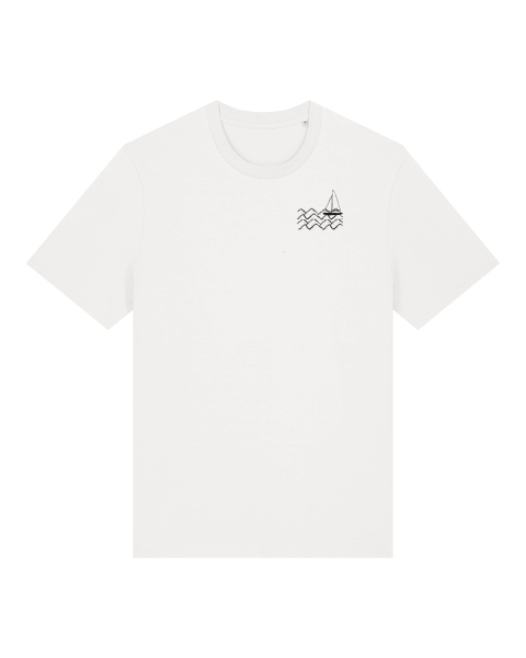 Unisex T-Shirt mit Small Waves Motiv – Nachhaltig, Fair, Vegan, Bio-Baumwolle - off white