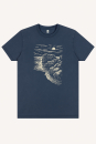Unisex T-Shirt „Black Beach“ – Stone Washed Denim Blue, Bio-Baumwolle, Earth Positive